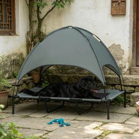 48" x 36" Elevated Portable Dog Cot Cooling Pet Bed with UV Protection Canopy Shade